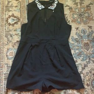 Ark & Co black romper with sequin collar